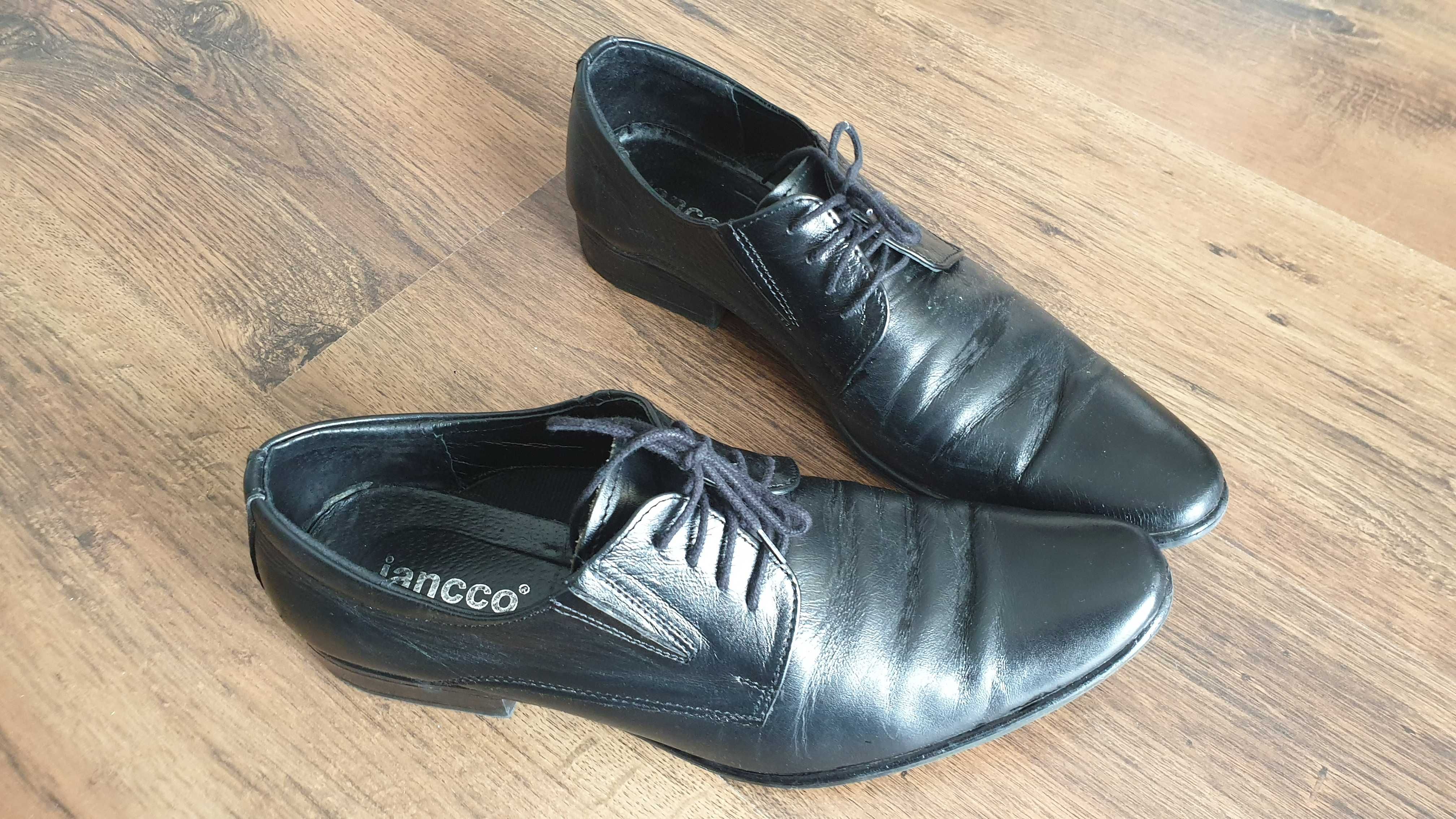 Skórzane eleganckie półbuty / buty / pantofle Jancco