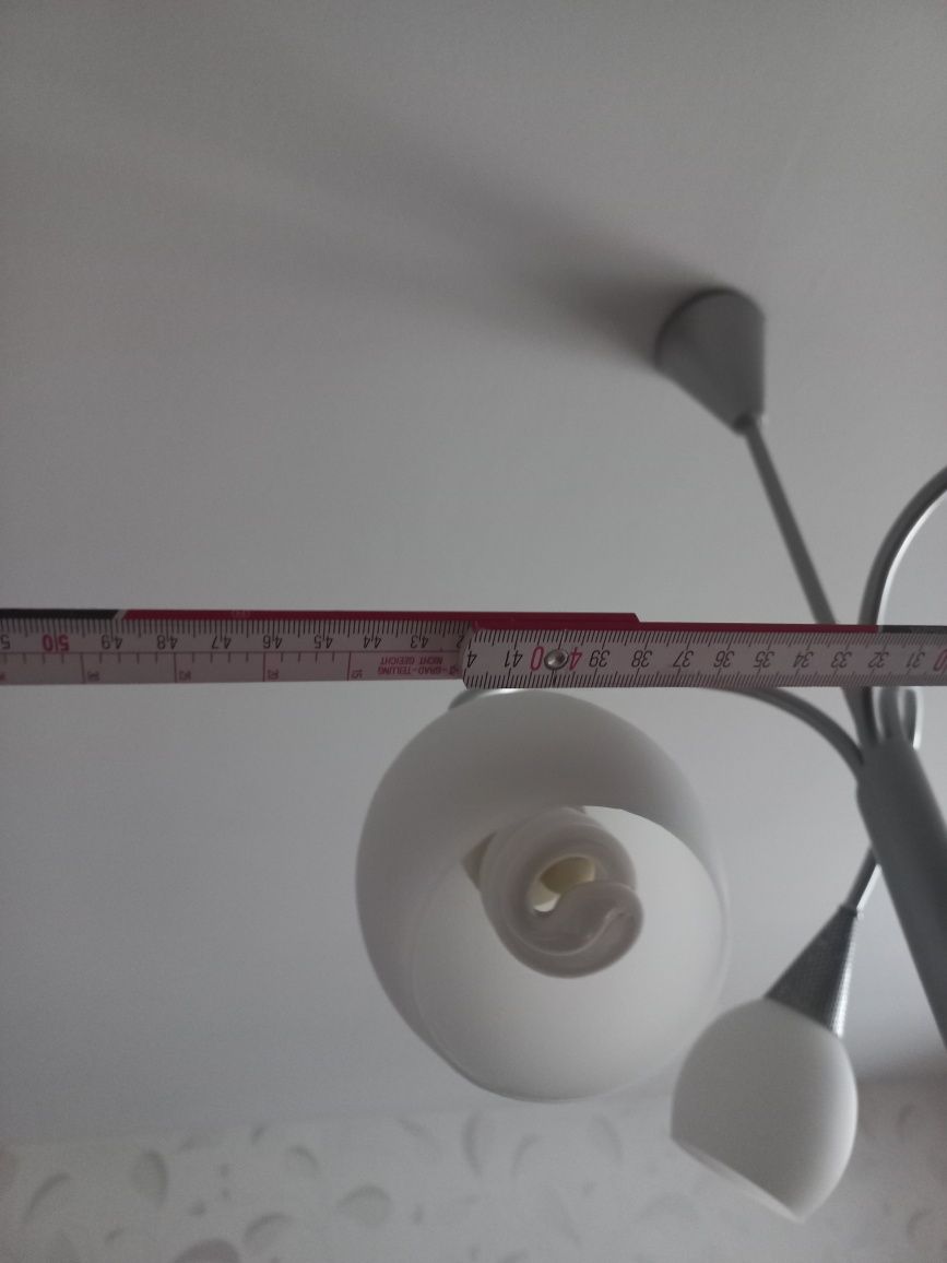 2 lampy wiszące biało srebrne