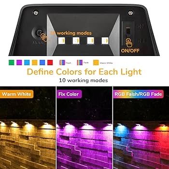 AGPTEK 4 x solarne lampy ogrodzeniowe do ogrodu zewnętrznego