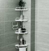 Угловая полка для ванной комнаты стойка стелаж этажерка на 4 полочки