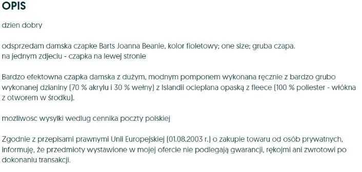 Barts czapka damska/dziewczęca Joanna Beanie fioletowy kolor one size
