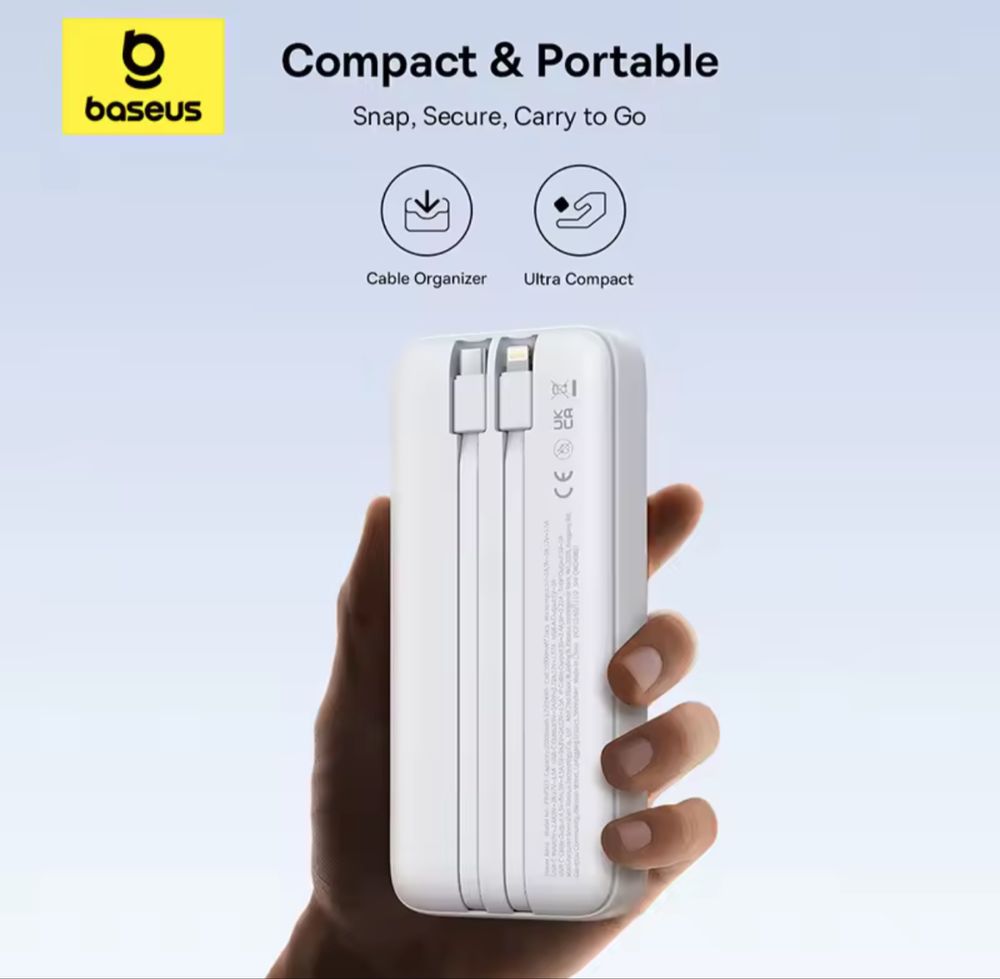 Baseus power bank павербанк 20000 с кабелем встроенным/ UGREEN 20000mA