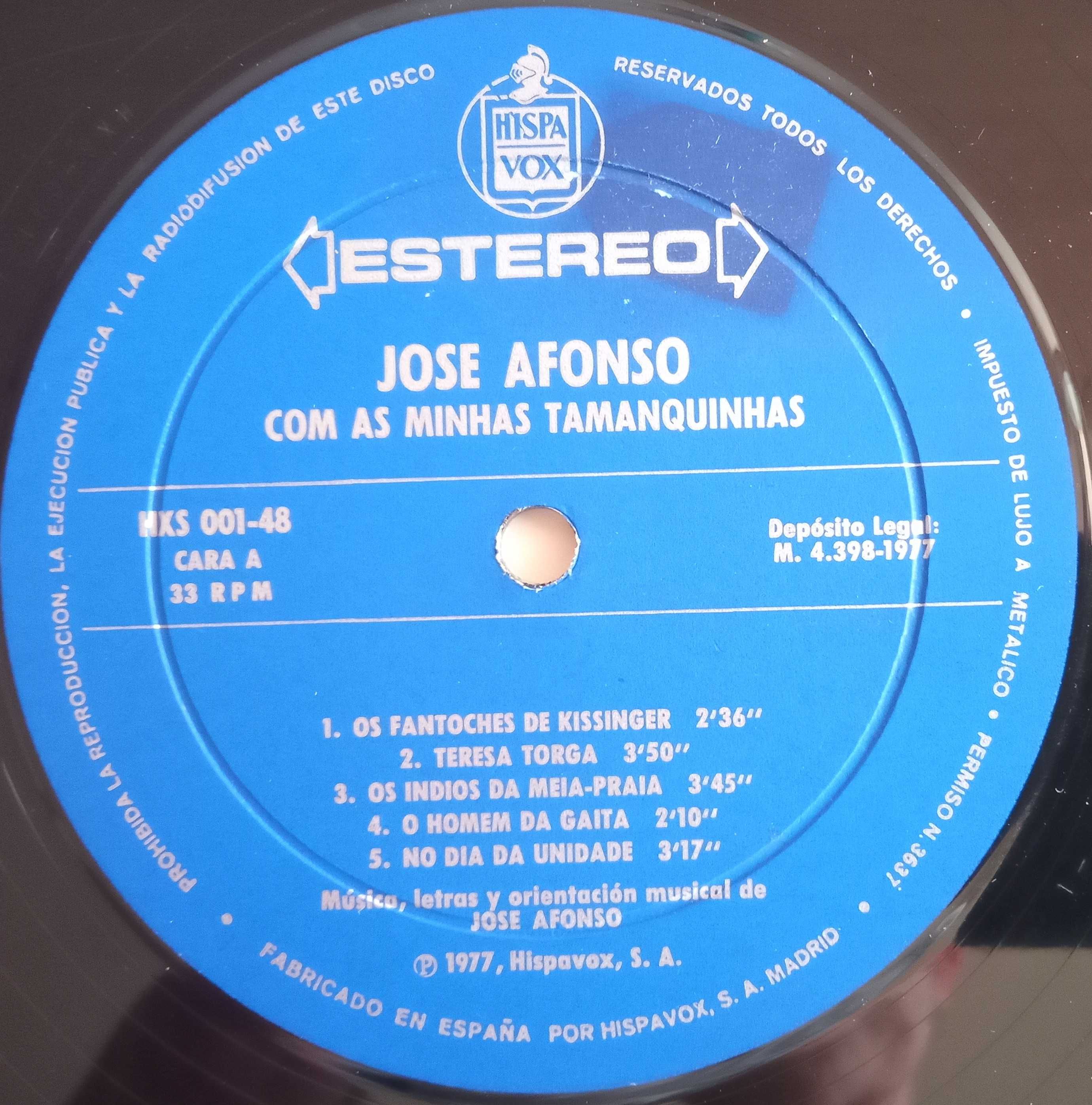 José Afonso	- - - - -		Com as Minhas Tamanquinhas	- - - - -	LP