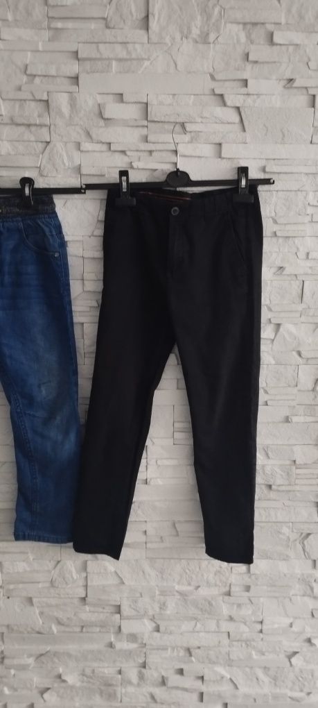 H&M spodnie czarne i jeansy 128-134
