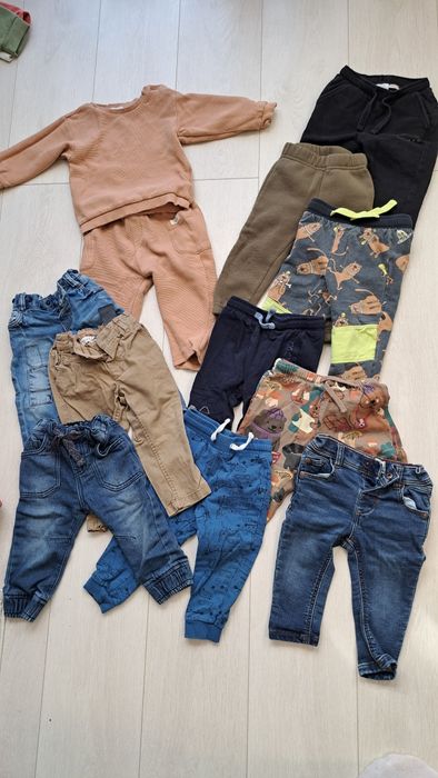 Paka ubrań ubranek  86 92 dla chłopca bluzy body pajacyki spodenki