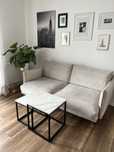 Sofa kanapa Westwing 3 osobowa beżowa welur welurowa Christian Lacroix