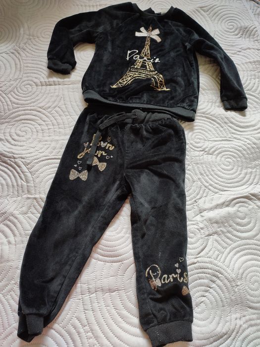 Dresik czarny typu welurowy 86/92 Paris