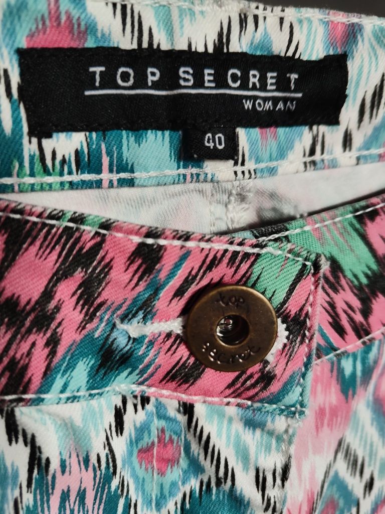 Kolorowe spodnie damskie Top Secret L 40 wzory