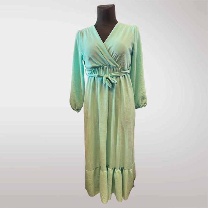 Długa Sukienka Wiosenna Żółty