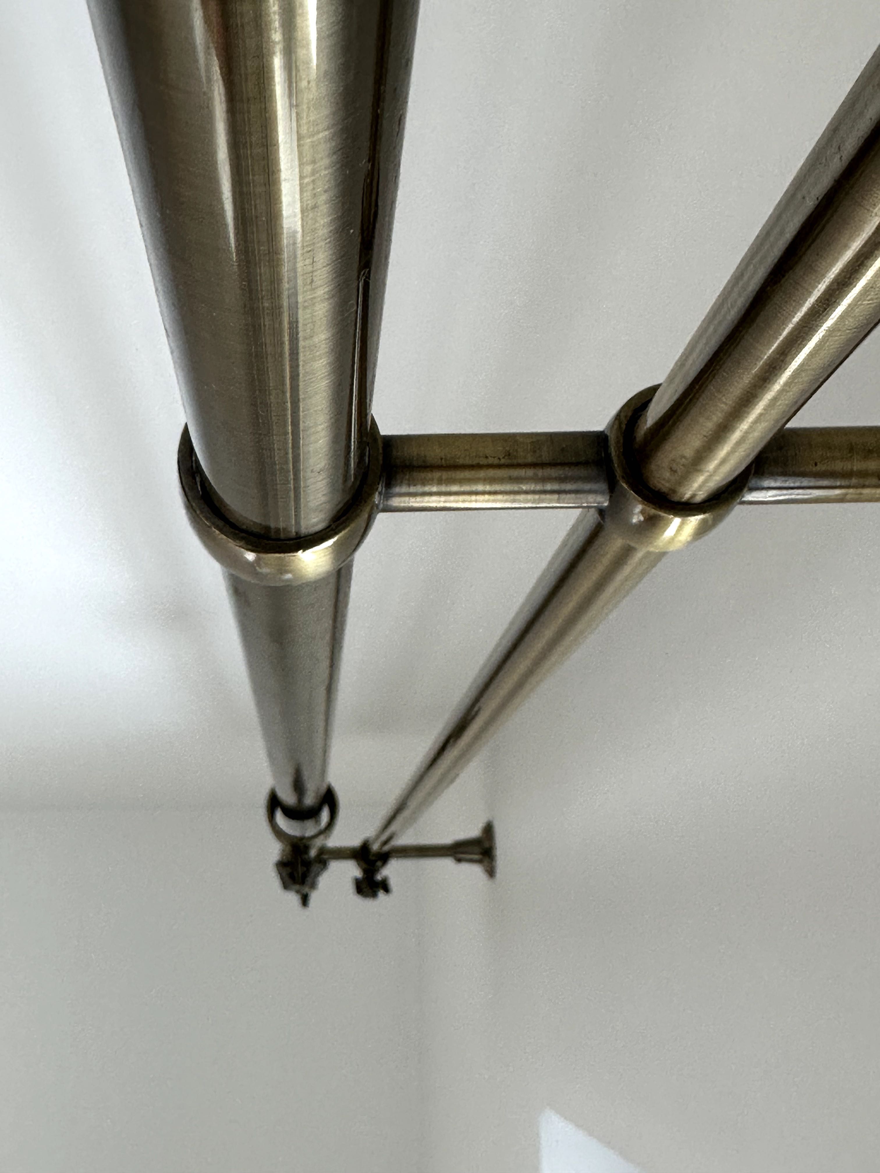 Karnisze metalowe sufitowe, złote, podwójne z żabkami x3