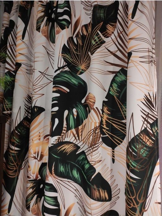 Komplet zasłon liście monstery 140x250 na przelotkach 145x250 Wysylka