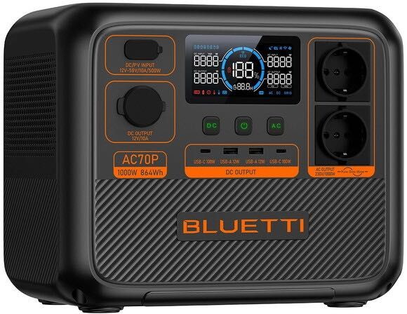 Портативна зарядна станція Bluetti AC70P 864Wh, 1000W