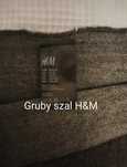 Gruby szal H&M 180x50 szary ciemnoszary ciepły elegancki Unisex