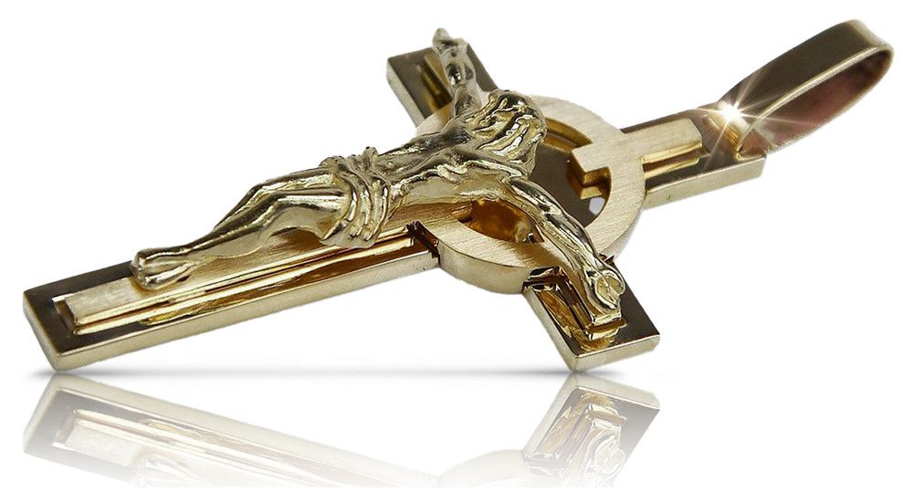 Złoty krzyżyk Katolicki 14k 585 zawieszka ctc049y Poznań biżuteria