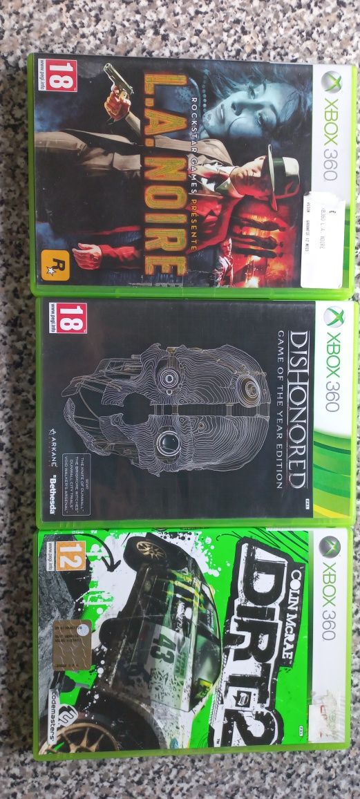 Dishonored game of the year edition/Dirt 2/LA noire Xbox 360