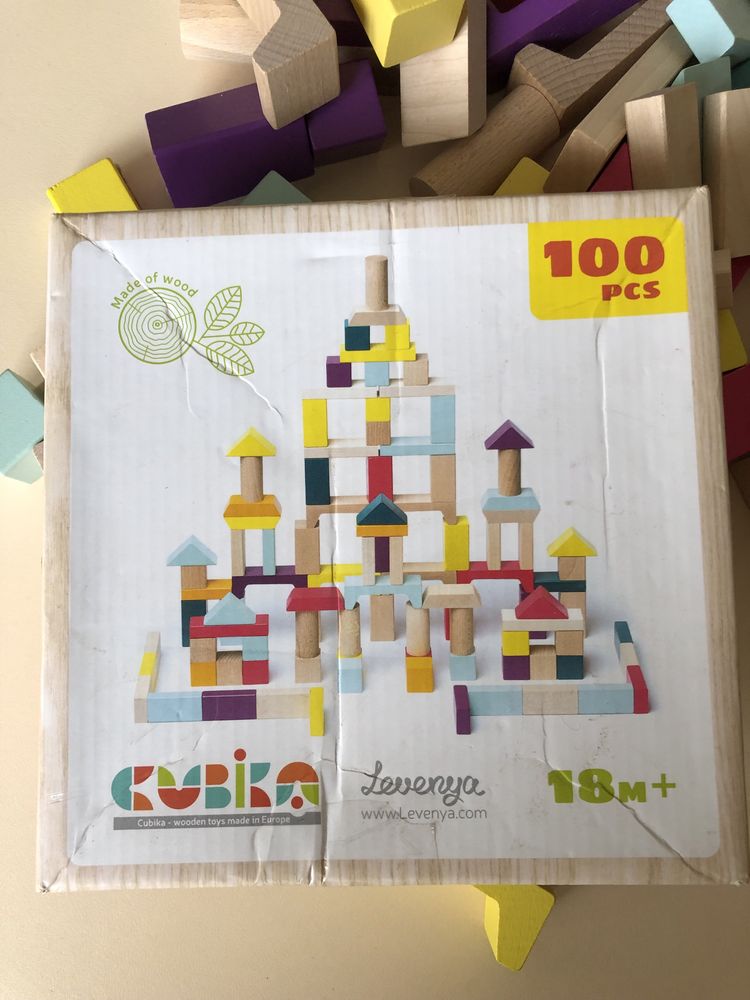 Еко конструктор Cubika 100шт. деревʼяний конструктор кубіка