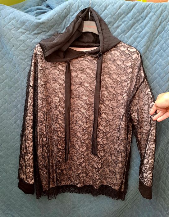 Piękna bluza ZARA koronka bluzka bluzeczka nowa beż metki