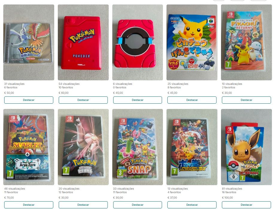 Coleção completa jogos Pokémon