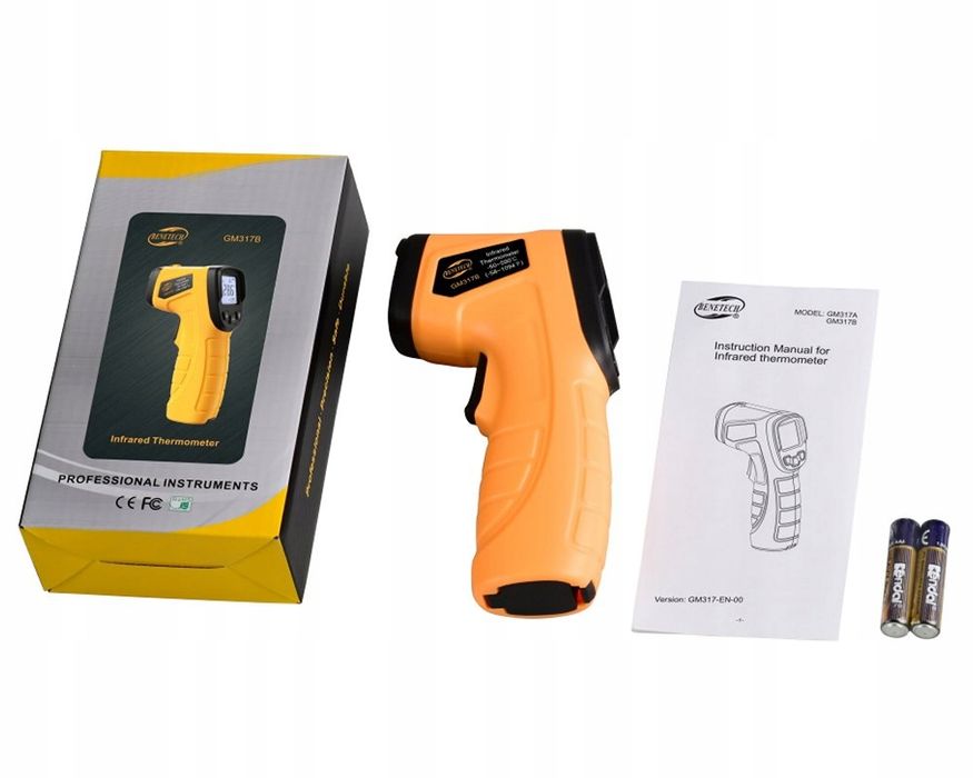 Termometr Laserowy Pirometr Bezdotykowy Miernik Podczerwień -50 +590C