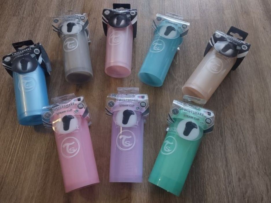 Twistshake straw cup bidon ze słomką biały