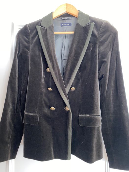Blazer em veludo verde escuro massimo dutti
