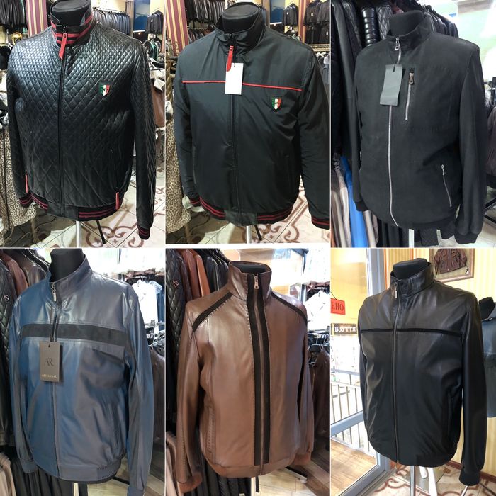 Чоловічі шкіряні бомбери різні моделі див.фото