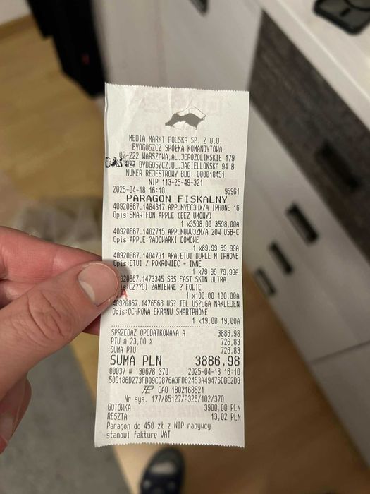 Iphone 16 128GB / 100% baterii / dowód zakupu