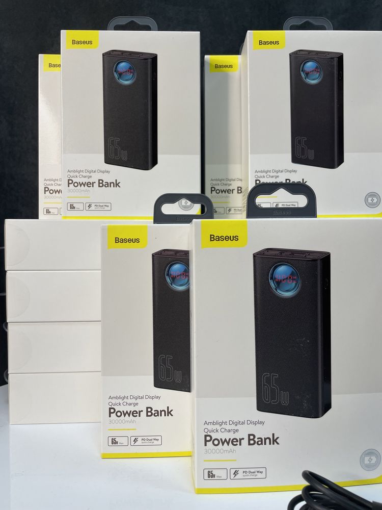 Потужний Power Bank Baseus 30000mAh 65W Свіжа дата виготовлення