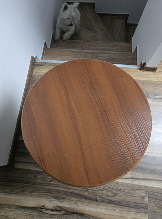 Stolik kawowy okrągły z półką