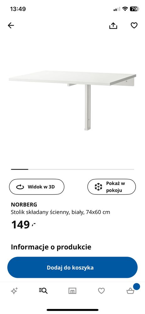 stolik składany norberg ikea