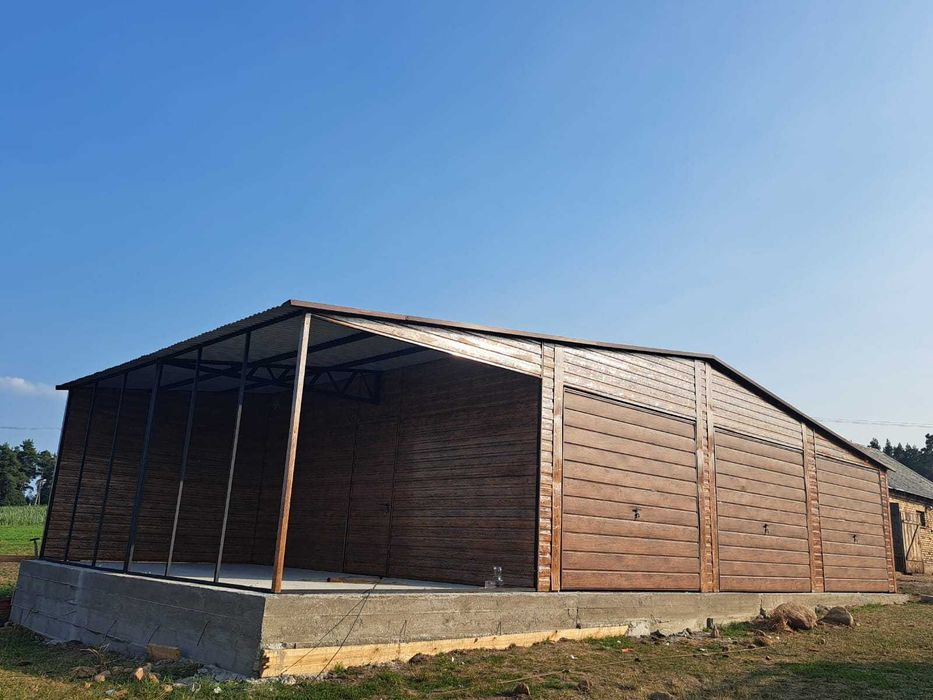 Wielostanowiskowy GARAŻ BLASZANY ZŁOTY DĄB Garaże Blaszane - Maj-Blach