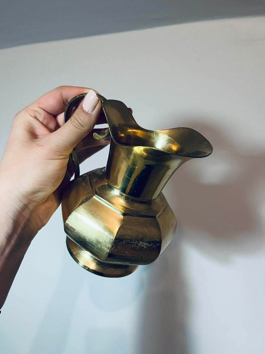 Piękny złoty dzbanek flakon wazon antyk