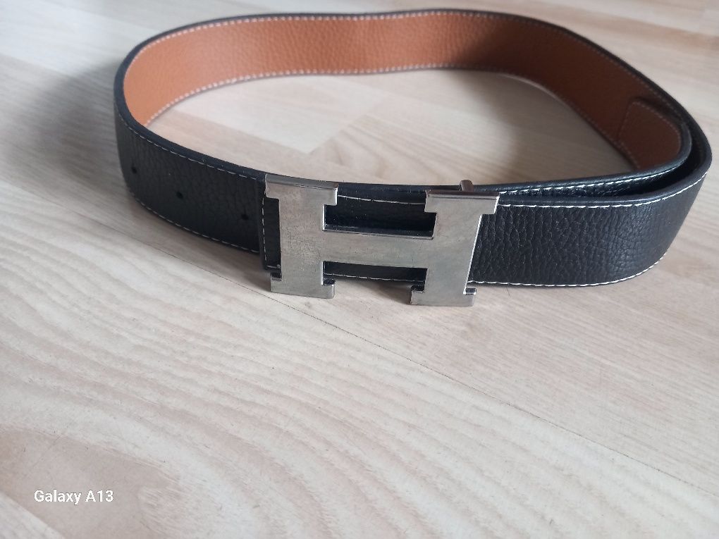 Hermes double kolor pas skorzany męski 105cm