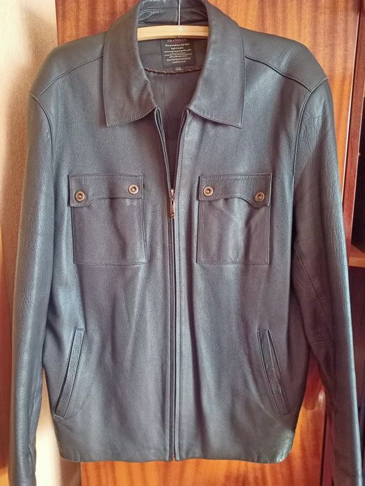 Кожаный натуральный пиджак