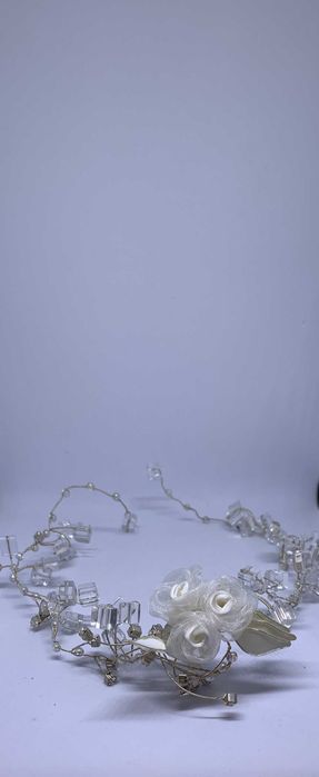 nowa duża giętka gałązka rękodzieło ślub kryształki róże opaska modern