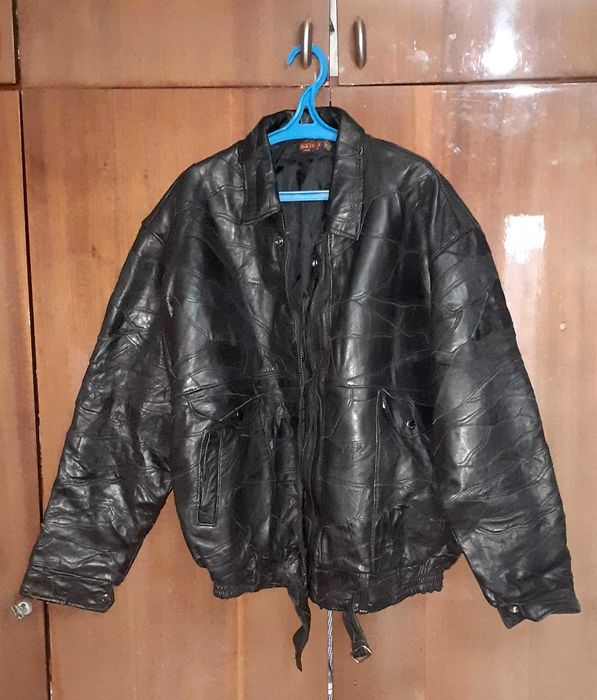 Куртка мужская кожаная чёрная