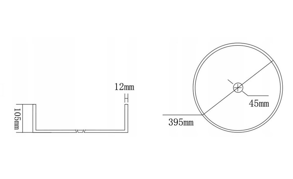 UMYWALKA szklana Nablatowa 40x40 cm CZARNA