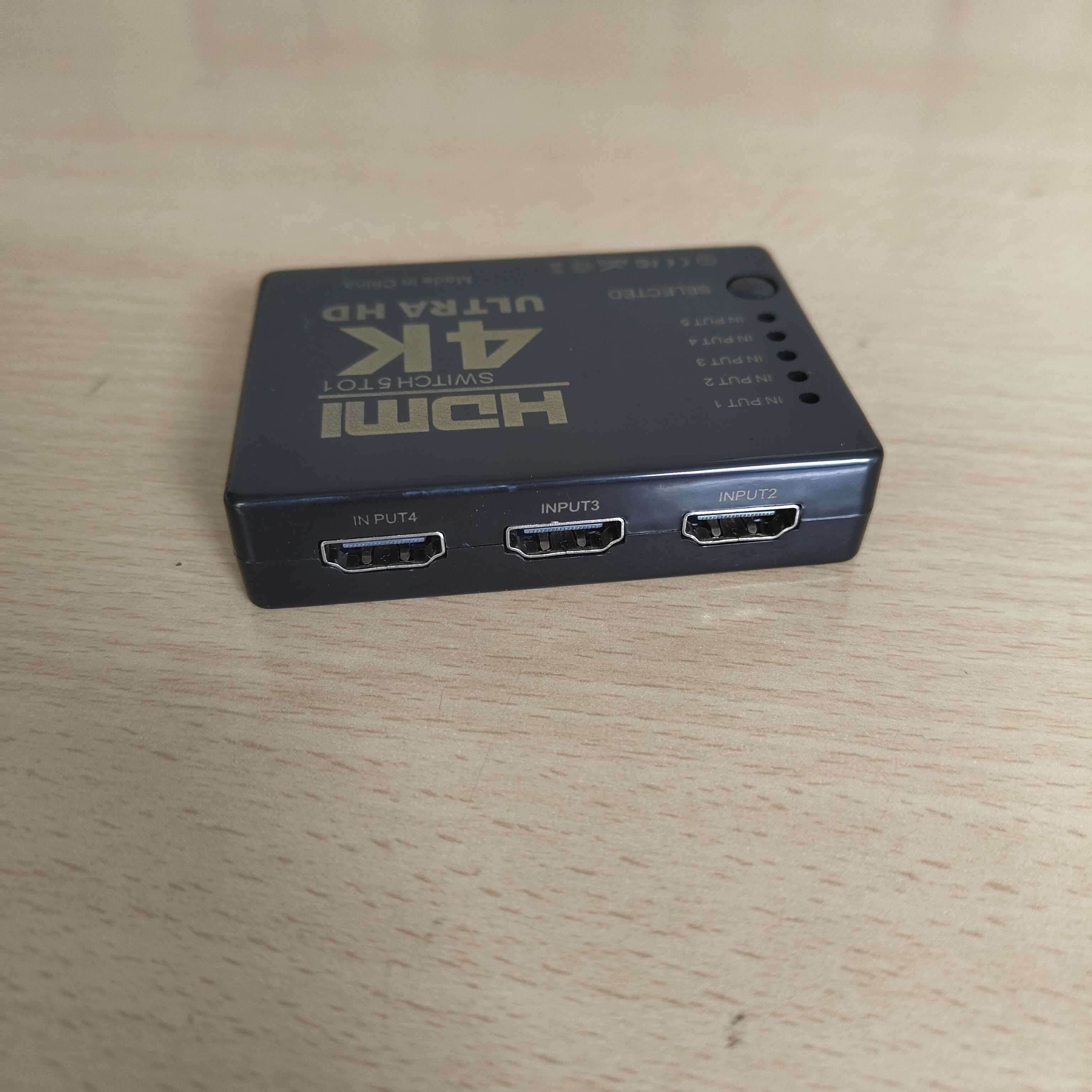 Switch HDMI com controle remoto IR 5 Entradas