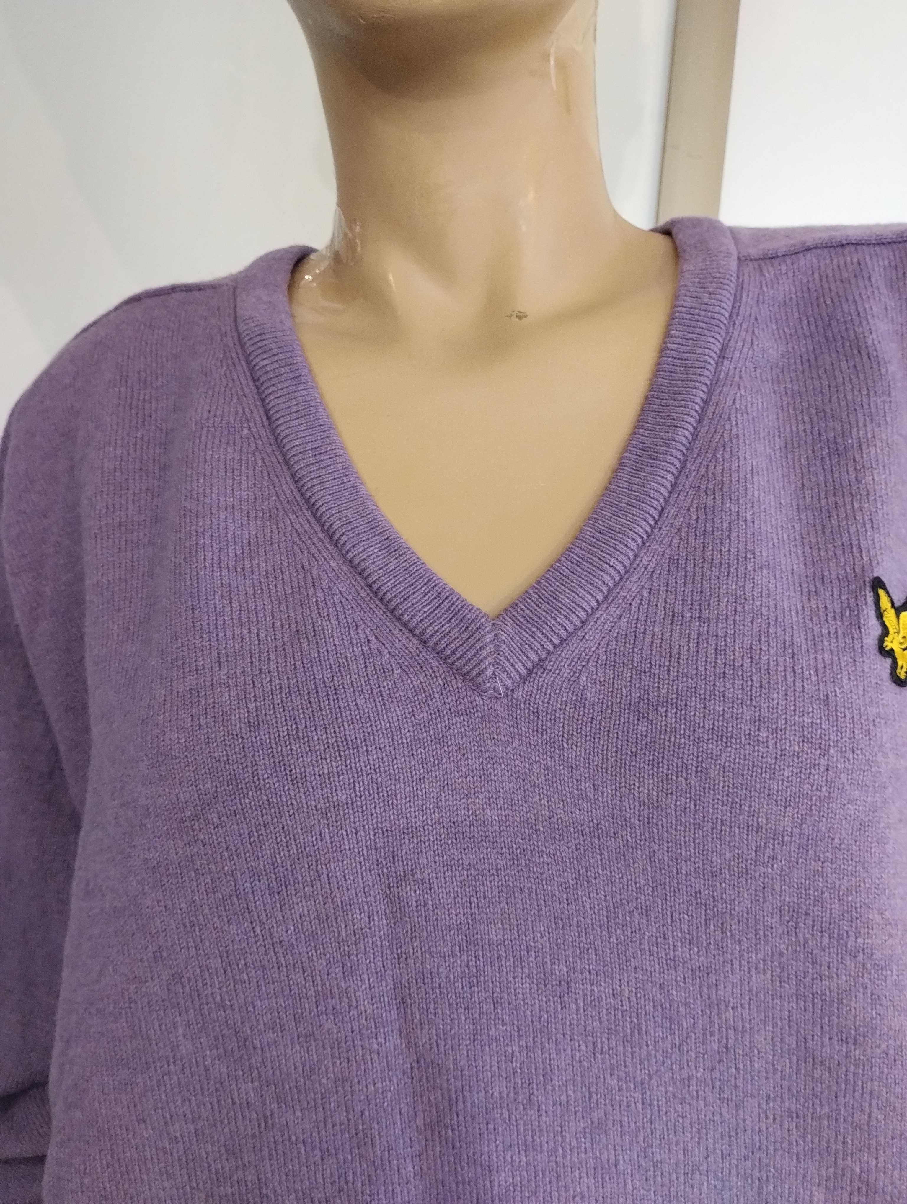 Hit!Męski sweterek 100%wełna kolor Lila r. XXL