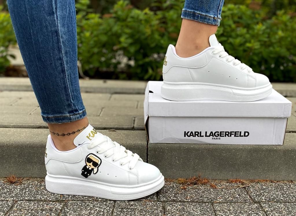 KARL LAGERFELD damskie białe nowe sneakersy 36-41 KARL białe buty