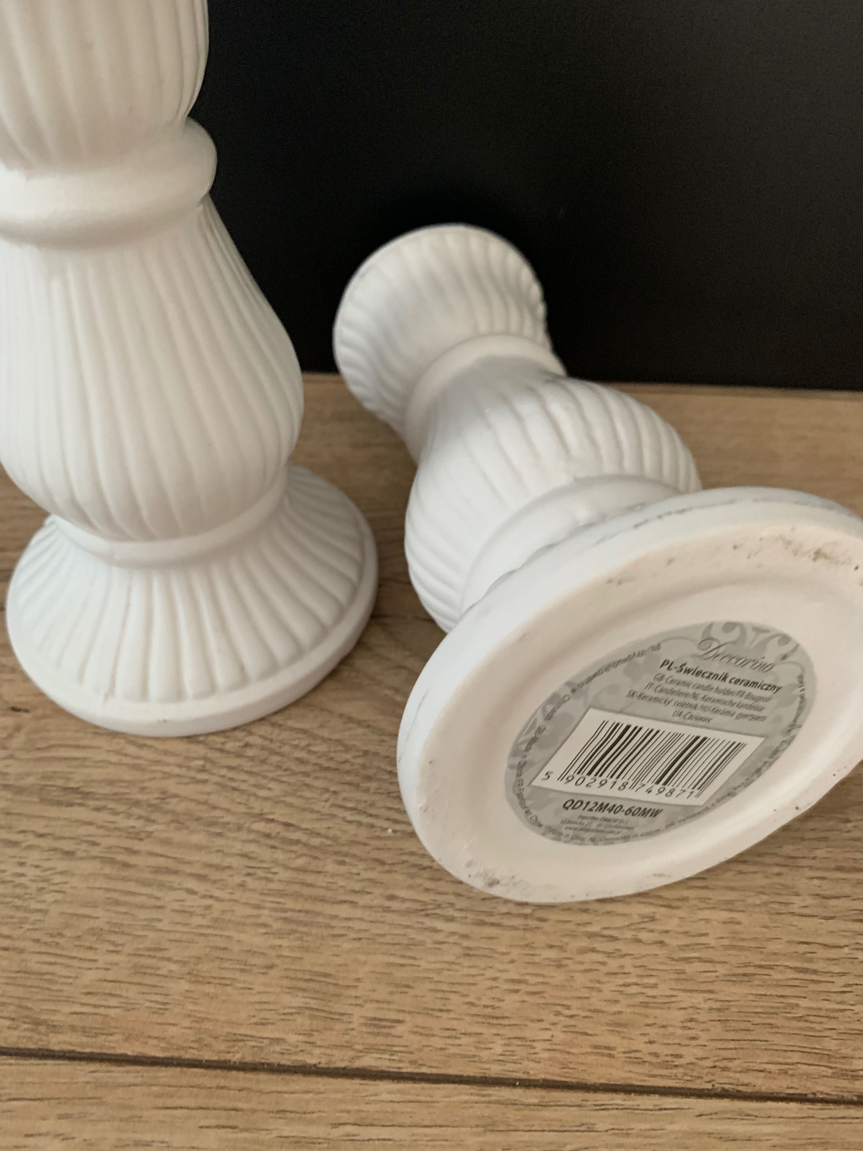 Ceramiczne świeczniki kolumnowe komplet 2 sztuki 15cm