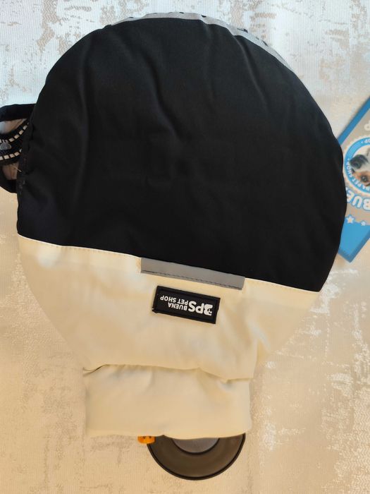 Casaco Impermeável preto e Cinza para Cão- Tamanho M