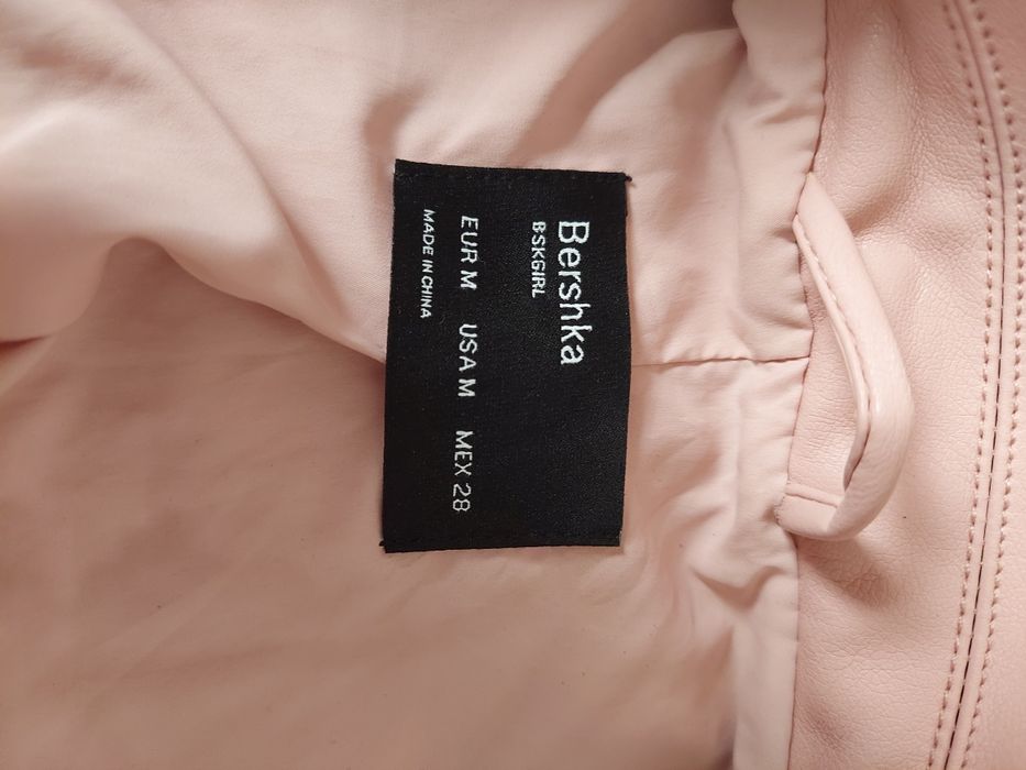 Kurtka skórzana ramoneska biker bershka pudrowy róż M aesthetic