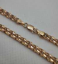 Nowy złoty łańcuszek, splot Garibaldi. Złoto 14k / 585. Długość 55cm