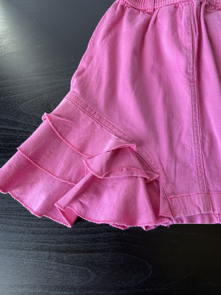 Spódnica różowa kieszonka z falbanka