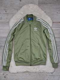 Bluza Adidas Khaki Zielona Rozmiar S Logo Zip zasuwana na zamek