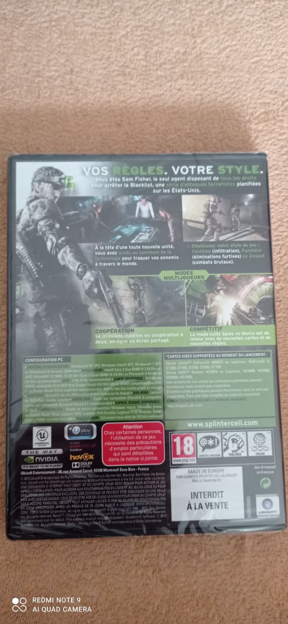 Splintel Cell Blacklist Folia Nowa Gra PC