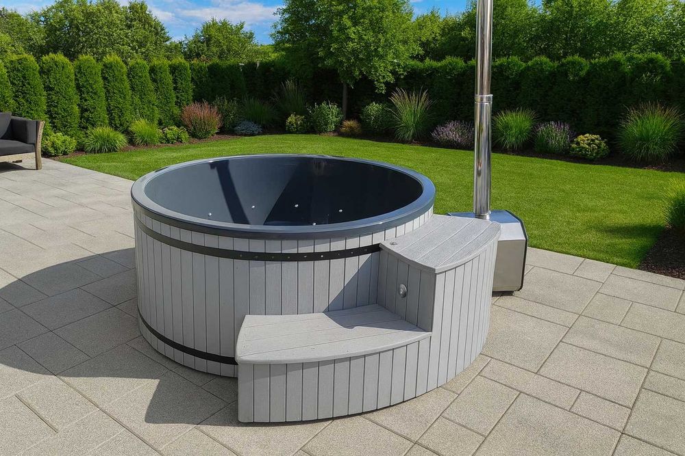 Balia całoroczna basen z jacuzzi piec filtr hydromasaż LED komplet