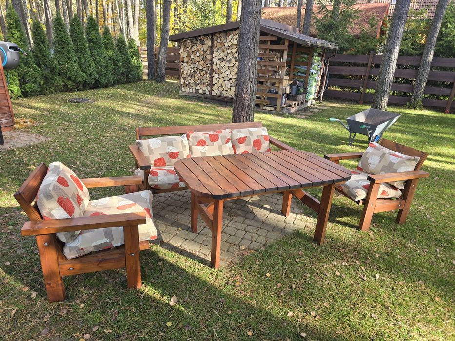 meble ogrodowe drewniane - zestaw