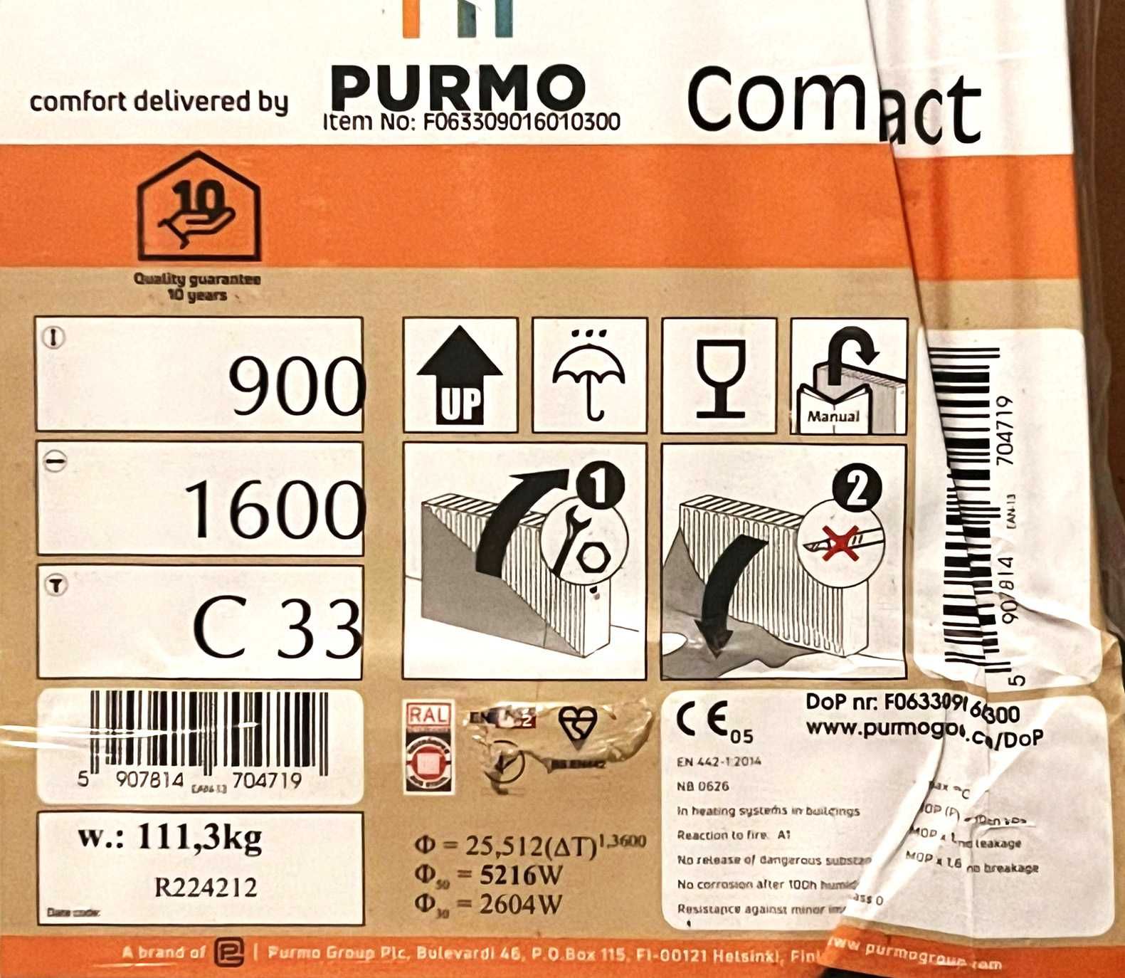 Kaloryfer PURMO Compact C33 900x1600
